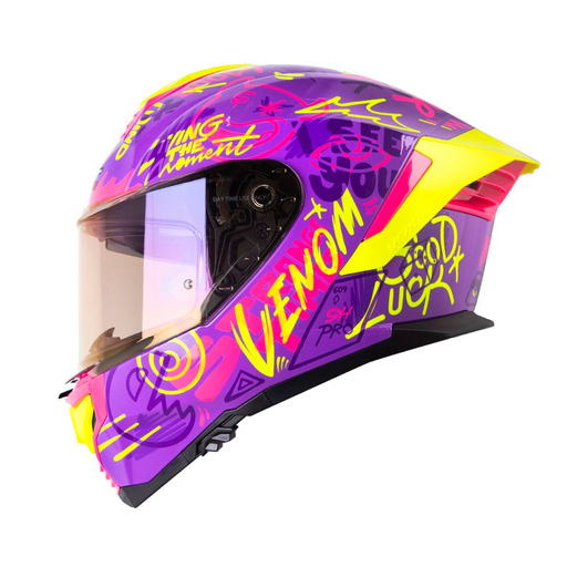 CASCO INTEGRAL SHAFT PRO 609 DOBLE VISOR FREEDOM MORADO FUCSIA BRILLO