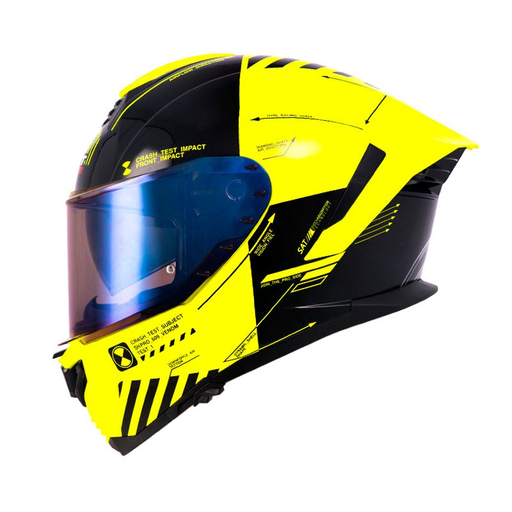 CASCO INTEGRAL SHAFT PRO 609 DOBLE VISOR CRASH TEST AMARILLO NEGRO BRILLO