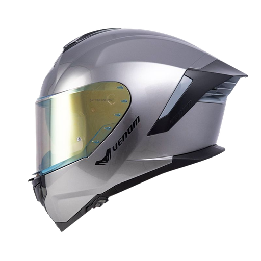 CASCO INTEGRAL SHAFT PRO 609 DOBLE VISOR VENOM SOLID CROMADO NEGRO BRILLO