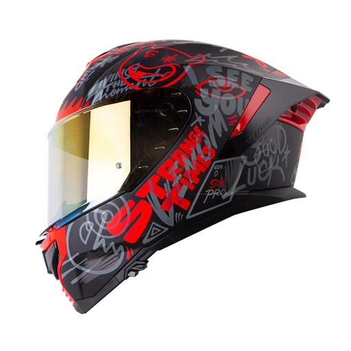 CASCO INTEGRAL SHAFT PRO 609 DOBLE VISOR FREEDOM NEGRO ROJO MATE