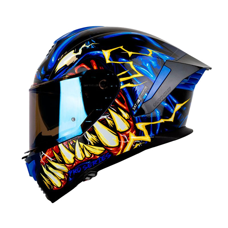 CASCO INTEGRAL SHAFT PRO 609 DOBLE VISOR PARASYTE AZUL OSCURO AZUL BRILLO