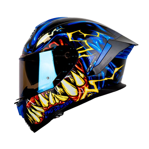 CASCO INTEGRAL SHAFT PRO 609 DOBLE VISOR PARASYTE AZUL OSCURO AZUL BRILLO