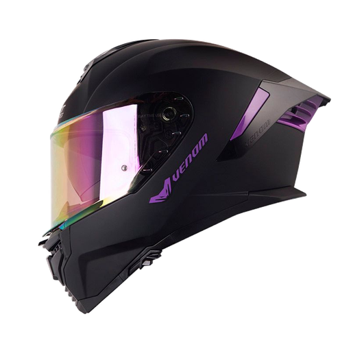CASCO INTEGRAL SHAFT PRO 609 DOBLE VISOR VENOM SOLID NEGRO MORADO MATE