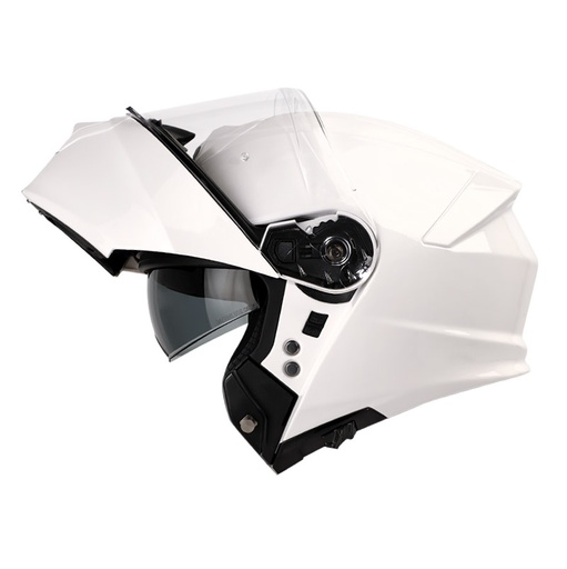 CASCO ABATIBLE SHAFT 4000 EVO DOBLE VISOR SOLID BLANCO BRILLO