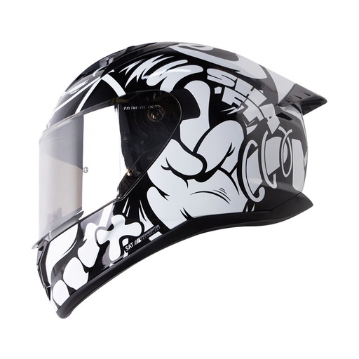 CASCO INTEGRAL SHAFT 522 BEARTY NEGRO BLANCO BRILLO