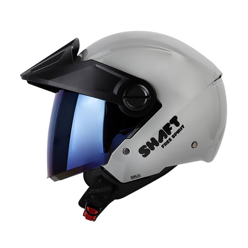 CASCO ABIERTO SHAFT SH212 SOLID GRIS CLARO NEGRO BRILLO