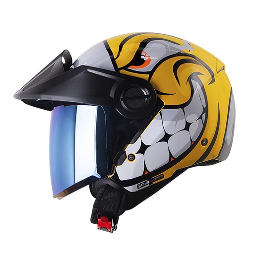 CASCO ABIERTO SHAFT SH212 CARAMBOLA AMARILLO GRIS BRILLO
