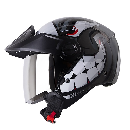 CASCO ABIERTO SHAFT SH212 CARAMBOLA GRIS OSCURO GRIS BRILLO