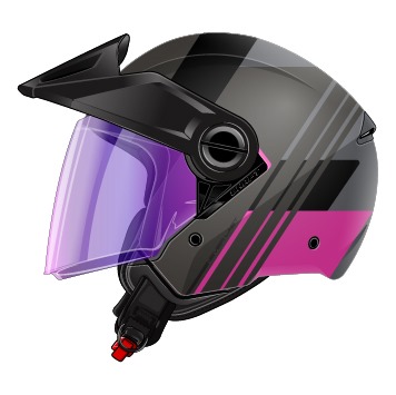 CASCO ABIERTO SHAFT SH212 GUANABY GRIS OSCURO FUCSIA