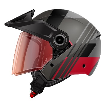 CASCO ABIERTO SHAFT SH212 GUANABY GRIS ROJO 