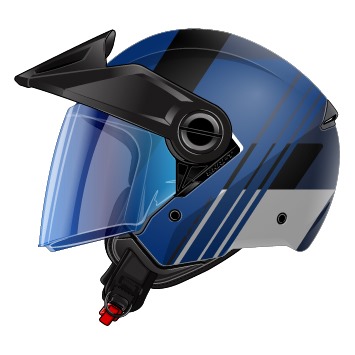 CASCO ABIERTO SHAFT SH212 GUANABY AZUL OSCURO GRIS 