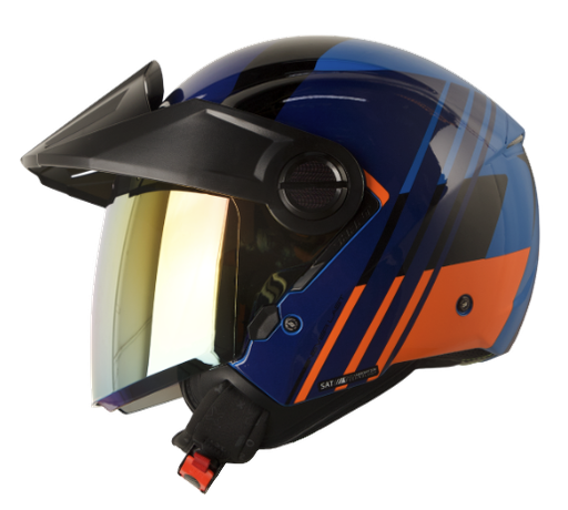 CASCO ABIERTO SHAFT 212 GUANABY AZUL NARANJA BRILLO