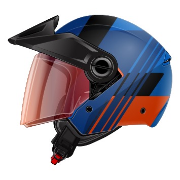 CASCO ABIERTO SHAFT SH212 GUANABY AZUL NARANJA