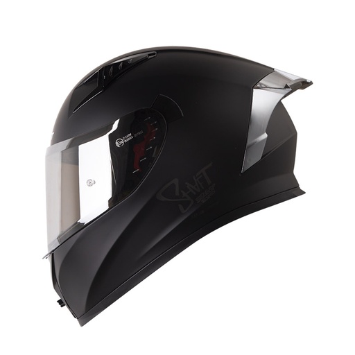 CASCO INTEGRAL SHAFT 526SP EVO SOLID NEGRO NEGRO MATE VISOR Y SPOILER SILVER 
