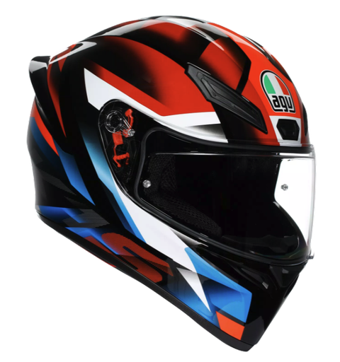 CASCO INTEGRAL AGV K1S FASTLAP NEGRO ROJO AZUL BRILLO E2206