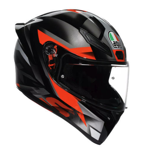 CASCO INTEGRAL AGV K1S FASTLAP NEGRO GRIS ROJO BRILLO E2206 