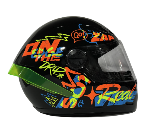 CASCO INTEGRAL ICH 501SP BOLT RUSH NEGRO AMARILLO BRILLO VISOR TRANSPARENTE