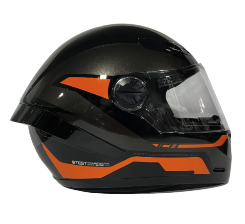 CASCO INTEGRAL ICH 501SP HED NEGRO NARANJADO BRILLO VISOR TRANSPARENTE 