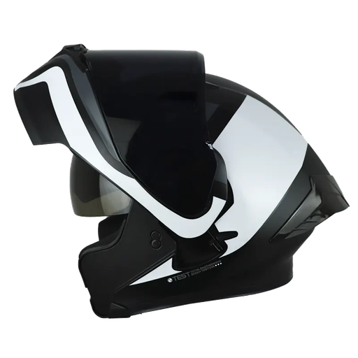 CASCO ABATIBLE ICH 3120 DOBLE VISOR FURTHER NEGRO BLANCO VISOR NEGRO