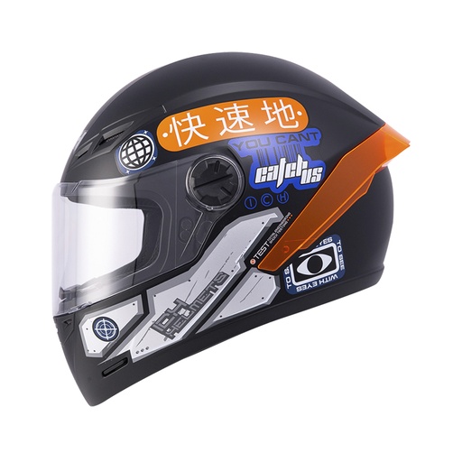 CASCO INTEGRAL ICH 501SP ARIGATO NEGRO NARANJA MATE VISOR TRANSPARENTE