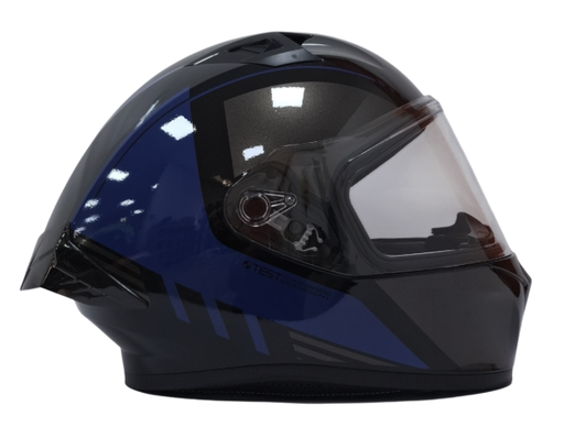 CASCO INTEGRAL ICH 503 DUKO NEGRO AZUL NAVY BRILLO VISOR TRANSPARENTE