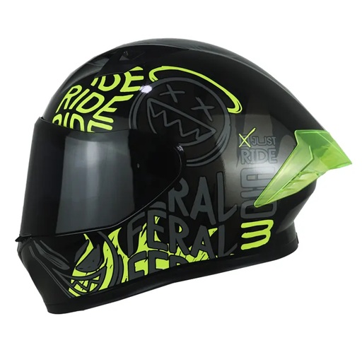 CASCO INTEGRAL ICH 503 STAY WILD NEGRO AMARILLO VISOR NEGRO 