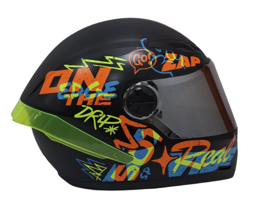 CASCO INTEGRAL ICH 501SP BOLT RUSH NEGRO AMARILLO MATE VISOR SILVER