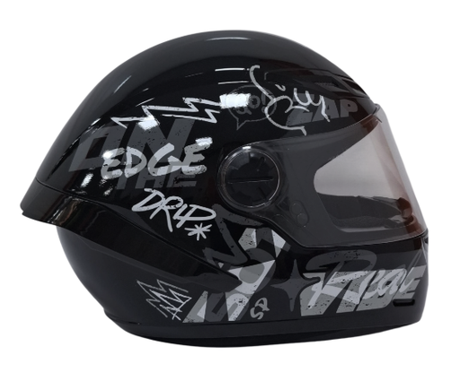 CASCO INTEGRAL ICH 501SP BOLT RUSH NEGRO BLANCO BRILLO VISOR TRANSPARENTE 