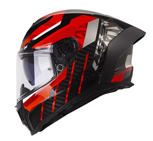 CASCO INTEGRAL LS2 807 DRAGON TRAX CARBONO ROJO NEGRO BRILLO