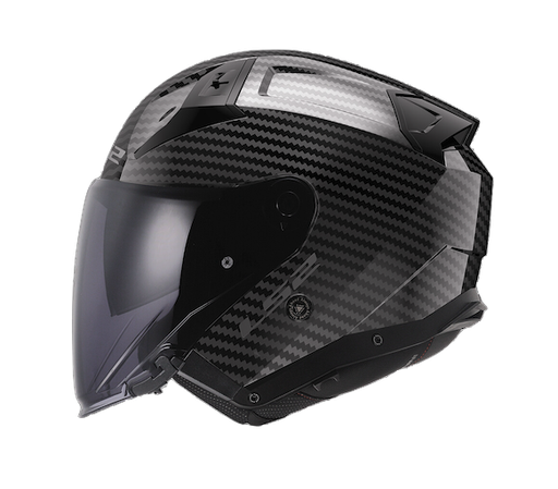 CASCO ABIERTO LS2 603 CARBONO INFINITY II SOLID NEGRO BRILLO
