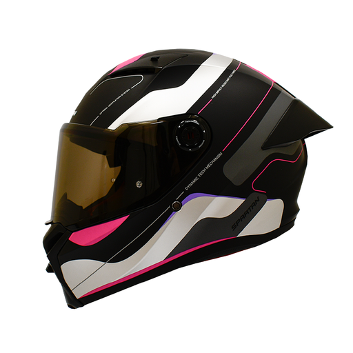 CASCO INTEGRAL SPARTAN FENIX ORK NEGRO ROSADO MATE