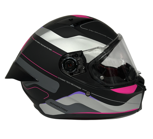 CASCO INTEGRAL SPARTAN FENIX ORK NEGRO ROSADO MATE