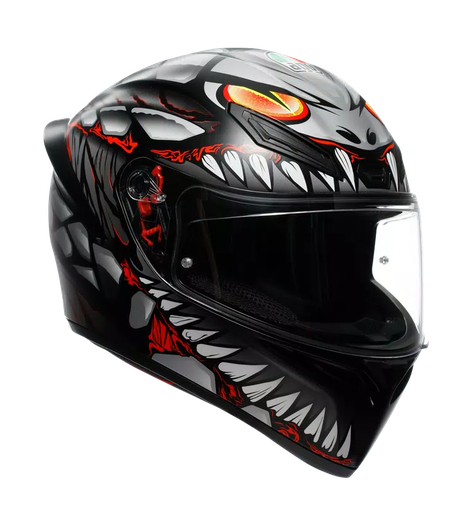 CASCO INTEGRAL AGV K1S LYZARD NEGRO GRIS ROJO MATE E2206