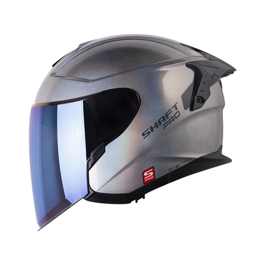 CASCO ABIERTO SHAFT PRO 240 DOBLE VISOR SOLID CAMALEON GRIS CLARO BRILLO