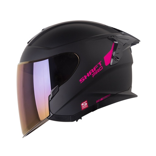 CASCO ABIERTO SHAFT PRO 240 DOBLE VISOR SOLID NEGRO FUCSIA MATE 