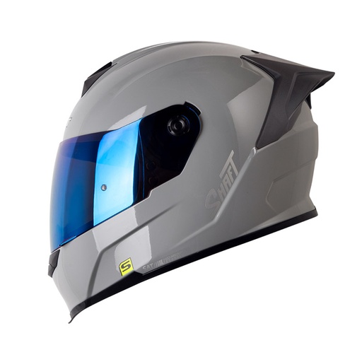 CASCO INTEGRAL SHAFT 502SP SOLID GRIS SILVER BRILLO VISOR AZUL