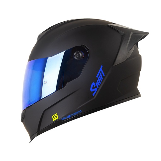 CASCO INTEGRAL SHAFT 502SP SOLID NEGRO AZUL MATE VISOR AZUL