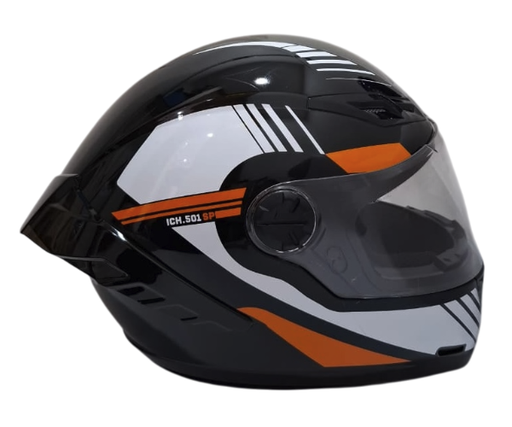 CASCO INTEGRAL ICH 501SP HADEX NEGRO NARANJA VISOR TRANSPARENTE