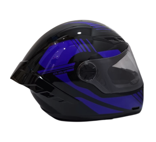 CASCO INTEGRAL ICH 501SP HADEX NEGRO AZUL BRILLO VISOR TRANSPARENTE