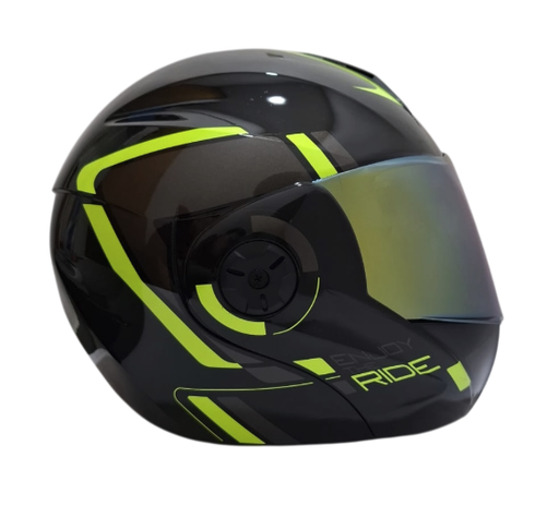 CASCO ABATIBLE ICH 3110DOT DOBLE VISOR LUXINE NEGRO AMARILLO VISOR DORADO