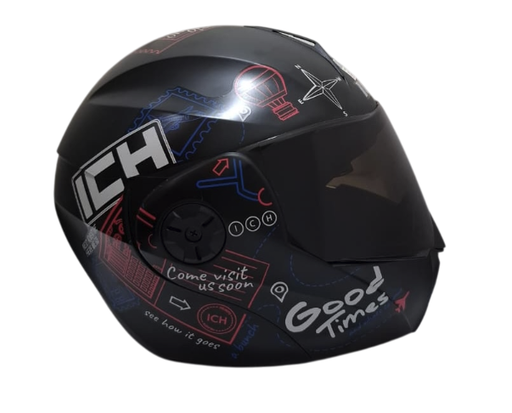 CASCO ABATIBLE ICH 3110DOT DOBLE VISOR WHERE TO NEGRO ROJO VISOR NEGRO