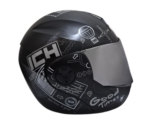 CASCO ABATIBLE ICH 3110DOT DOBLE VISOR WHERE TO NEGRO BLANCO VISOR SILVER