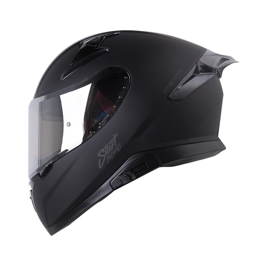 CASCO INTEGRAL SHAFT PRO 612 SOLID NEGRO NEGRO MATE VISOR SILVER