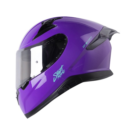 CASCO INTEGRAL SHAFT PRO 612 EVO DOBLE VISOR SOLID MORADO TURQUESA BRILLO VISOR SILVER 