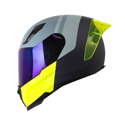 CASCO INTEGRAL SHAFT 562 R KANG AZUL OSCURO AMARILLO MATE