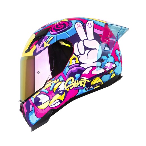 CASCO INTEGRAL SHAFT 562 R DREAMS FUCSIA AZUL MATE