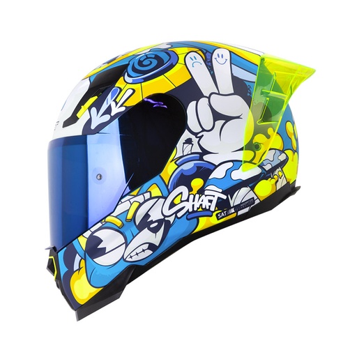 CASCO INTEGRAL SHAFT 562 R DREAMS AZUL AMARILLO MATE