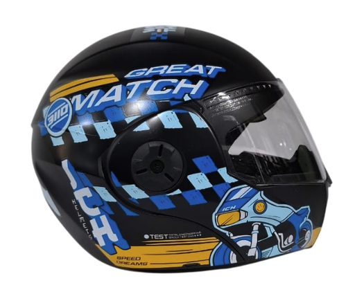 [182769] CASCO ABATIBLE ICH 3110S NIÑO DOBLE VISOR ERACER NEGRO NARANJA MATE