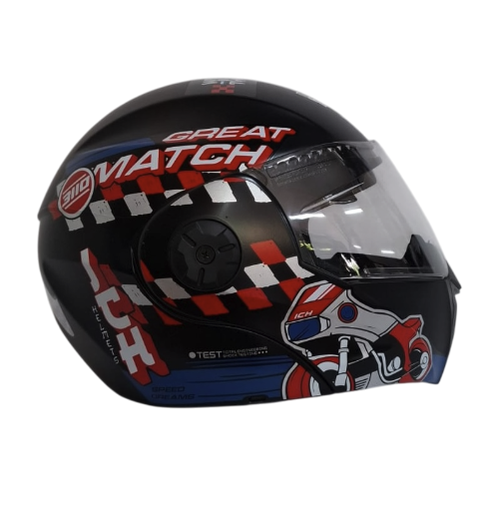 [182765] CASCO ABATIBLE ICH 3110S NIÑO DOBLE VISOR ERACER NEGRO AZUL MATE