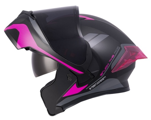 CASCO ABATIBLE ICH 3120 DOBLE VISOR MIXAMO NEGRO FUCSIA MATE VISOR NEGRO